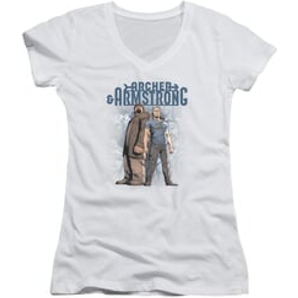 Archer & Armstrong Juniors V Neck Shirt Stare Down White T-Shirt