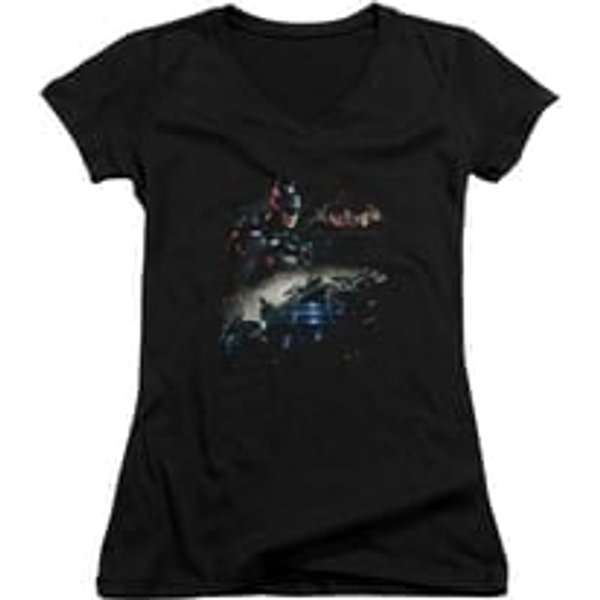 Arkham Knight Shirt Juniors V Neck Car Black T-Shirt
