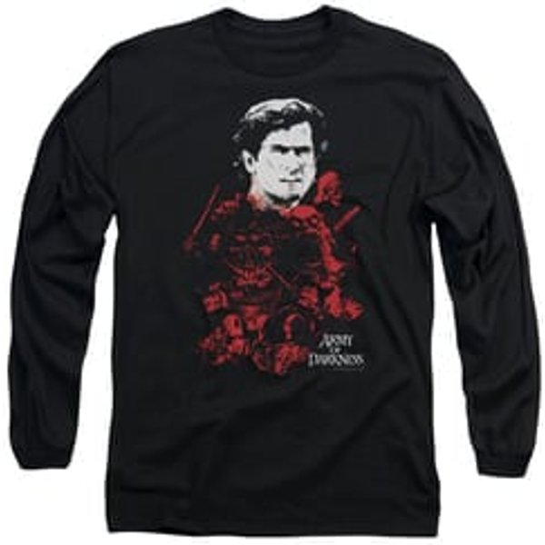 Army Of Darkness Long Sleeve Shirt Pile Of Baddies Black Tee T-Shirt