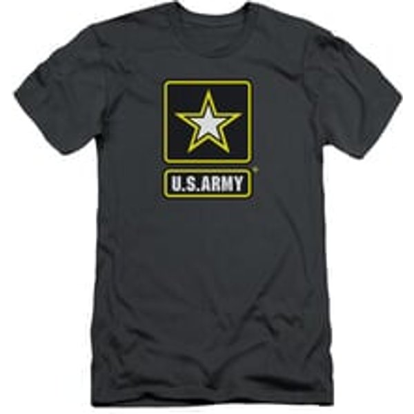 Army Shirt Slim Fit Logo Charcoal T-Shirt