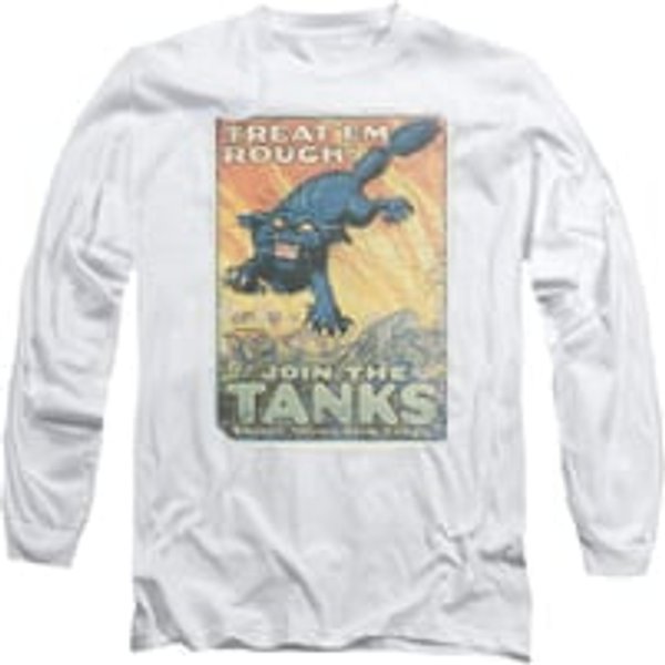 Army Shirt Treat Em' Rough Long Sleeve White Tee T-Shirt