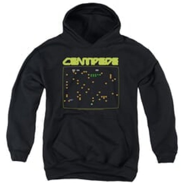 Atari Kids Hoodie Centipede Screen Black Youth Hoody