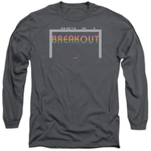 Atari Long Sleeve Shirt Breakout 2600 Charcoal Tee T-Shirt