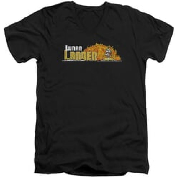 Atari Slim Fit V-Neck Shirt Lunar Lander Black T-Shirt