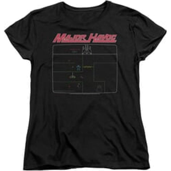 Atari Womens Shirt Major Havoc Screen Black T-Shirt