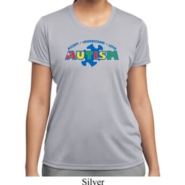 Autism Accept Understand Love Ladies Moisture Wicking Shirt