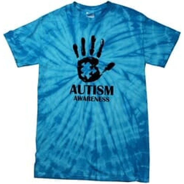 Autism Awareness Hand Spider Tie Dye T-shirt