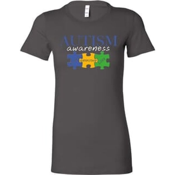 Autism Awareness Puzzle Pieces Ladies Longer Length Shirt