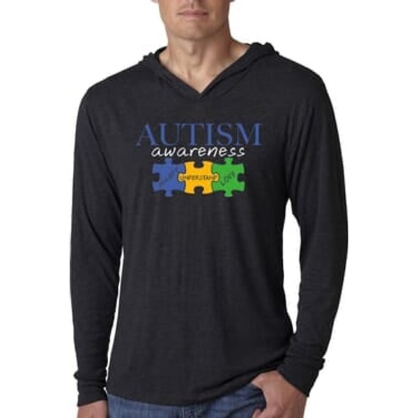 Autism Awareness Puzzle Pieces Lightweight Hoodie