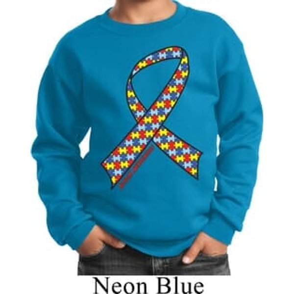 Autism Awareness Ribbon Kids Sweatshirt