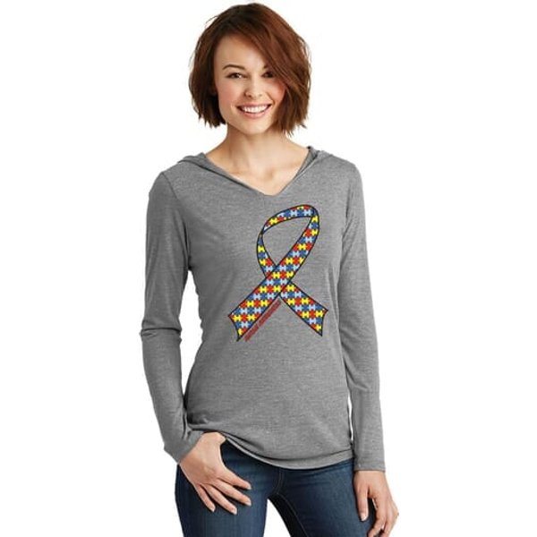 Autism Awareness Ribbon Ladies Tri Hoodie