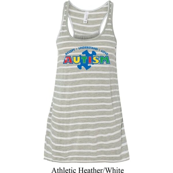 Autism Accept Understand Love Ladies Flowy Racerback Tanktop