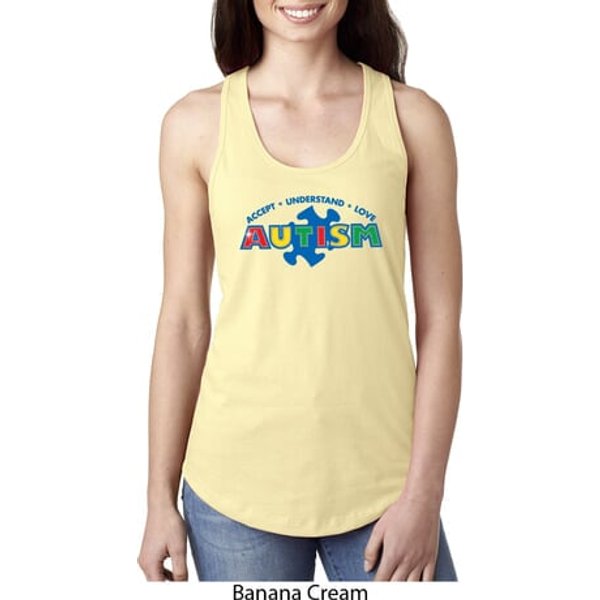 Autism Accept Understand Love Ladies Ideal Tank Top