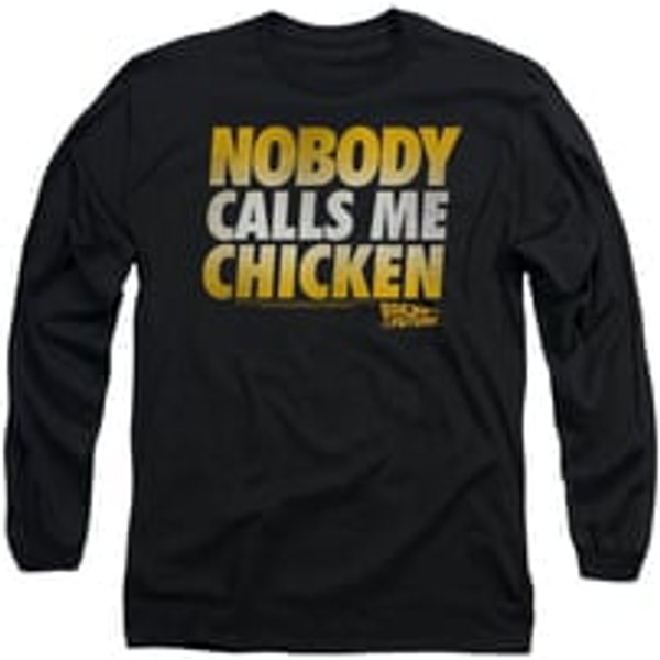 Back To The Future Shirt Chicken Long Sleeve Black Tee T-Shirt