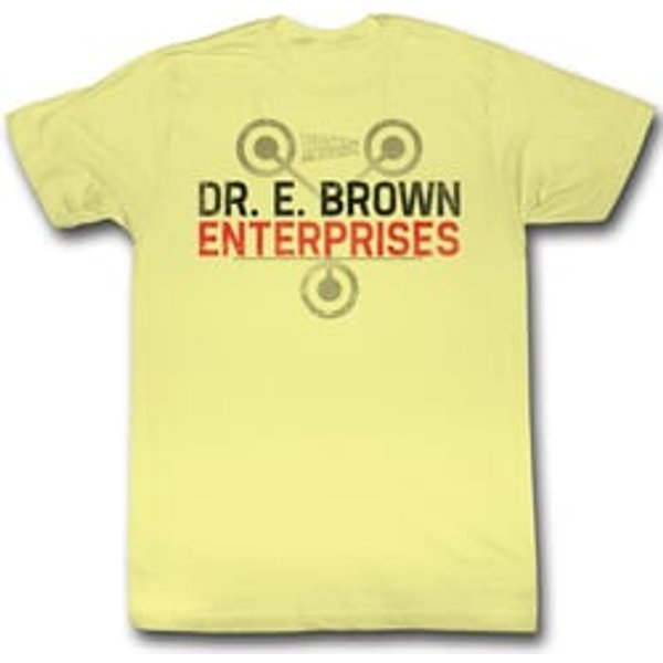 Back To The Future Shirt Dr E Brown Enterprises Yellow T-Shirt