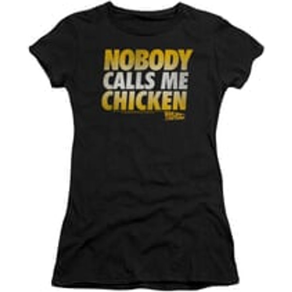 Back To The Future Shirt Juniors Chicken Black Tee T-Shirt