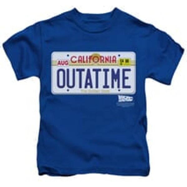 Back To The Future Shirt Kids Outatime Royal Blue Youth Tee T-Shirt