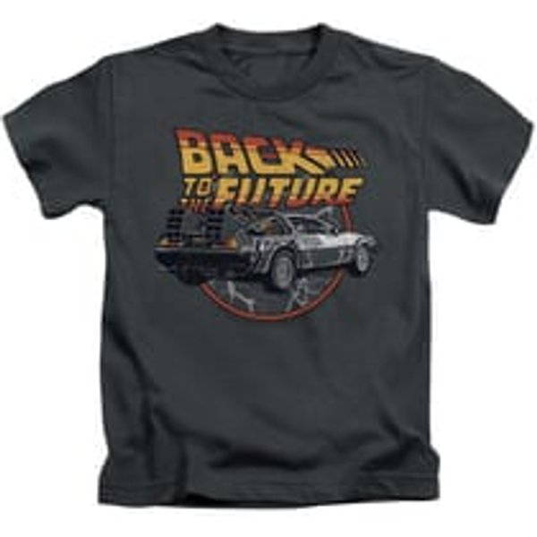 Back To The Future Shirt Kids Time Machine Charcoal Youth Tee T-Shirt