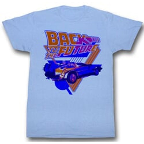 Back To The Future Shirt Blue DeLorean Adult Heather Blue Tee T-Shirt