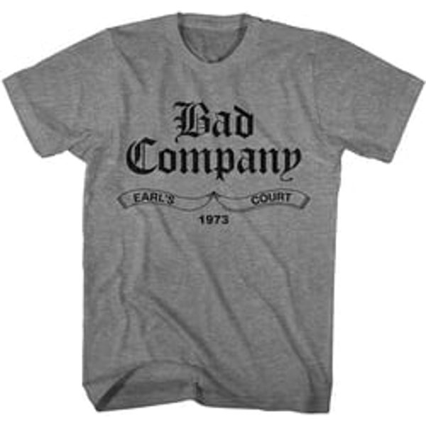 Bad Company Earl's Court 1973 Classic Rock Tee Shirt - Gray
