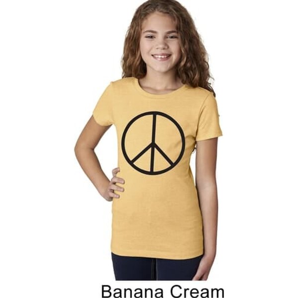 Basic Black Peace Girls Shirt