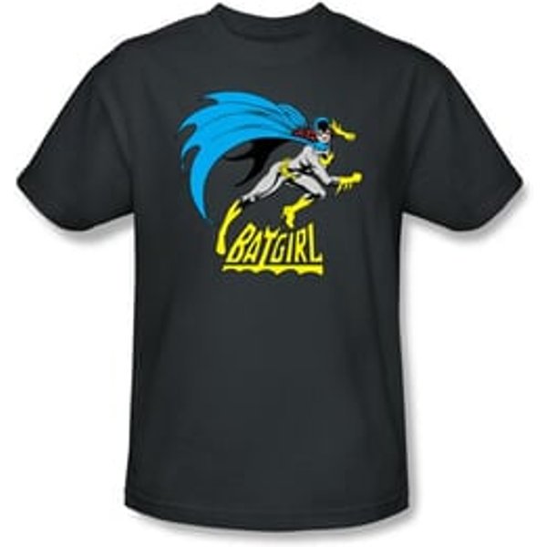 Batgirl T-shirt - Batgirl Is Hot DC Comics Adult Charcoal Gray Tee