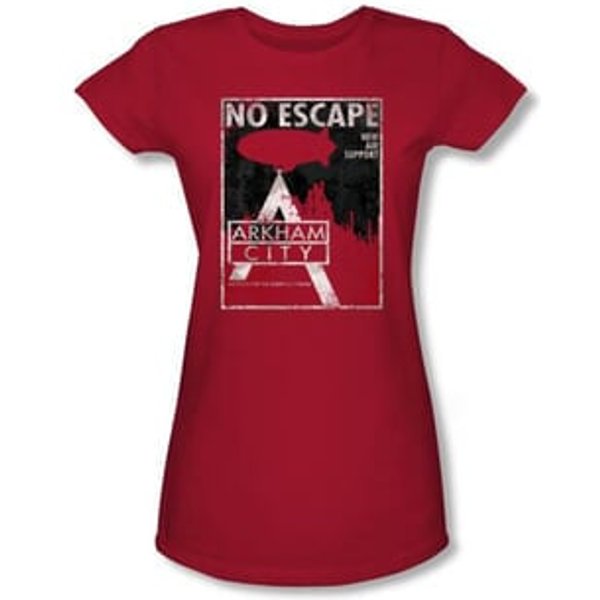 Batman Juniors T-Shirt - Arkham City No Escape Red Tee
