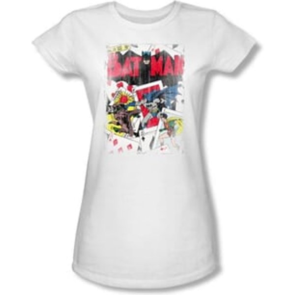 Batman Juniors T-Shirt - Number 11 Distressed White Tee