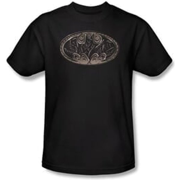 Batman Kids T-Shirt - Bio Mech Bat Shield Youth Black Tee