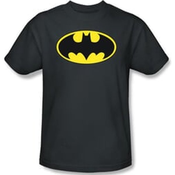 Batman Kids T-Shirt - Classic Bat Logo Youth Charcoal Tee