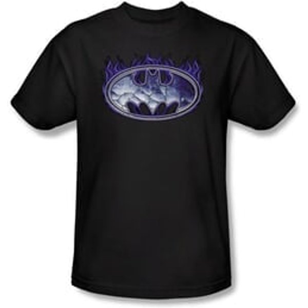 Batman Kids T-Shirt - Cracked Shield Youth Black Tee