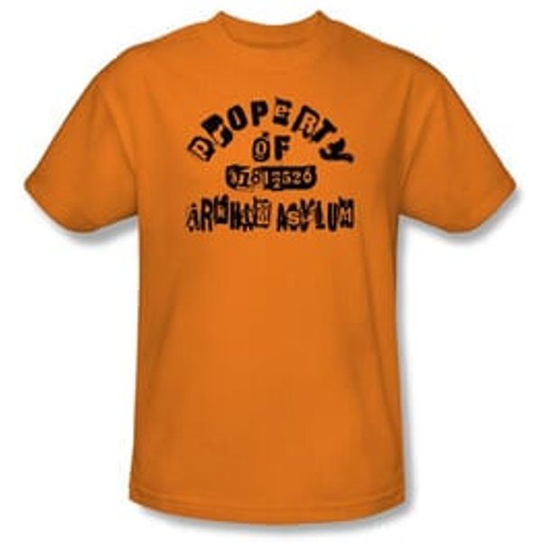 Batman Kids T-Shirt - Property Of Arkham Youth Orange Tee
