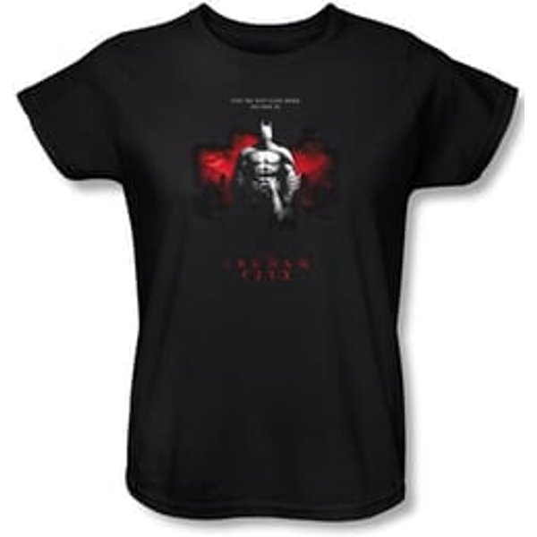 Batman Ladies T-Shirt - Arkham City Standing Strong Black Tee