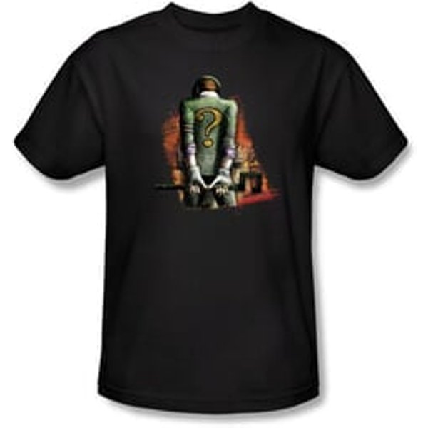 Batman T-Shirt - Arkham City Riddler Convicted Adult Black Tee