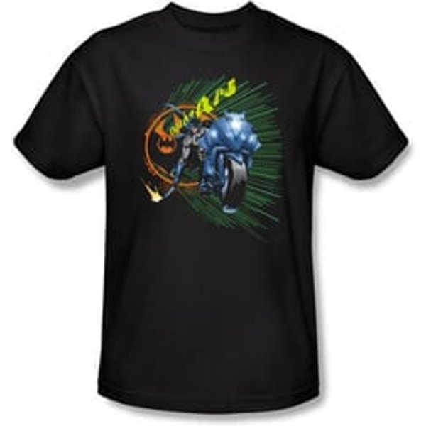 Batman T-Shirt - Batcycle Adult Black Tee