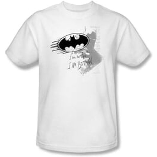 Batman T-Shirt - I Am Vengeance Adult White Tee