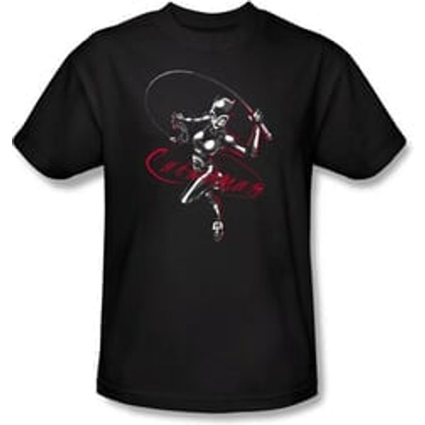 Batman T-Shirt - Kitten With A Whip Adult Black Tee