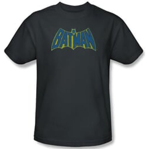 Batman T-Shirt - Sketch Logo Adult Charcoal Tee