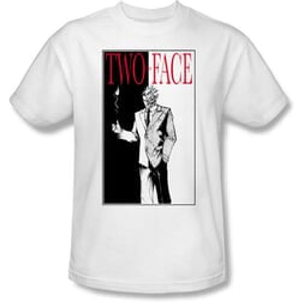 Batman T-Shirt - Two Face Adult White Tee