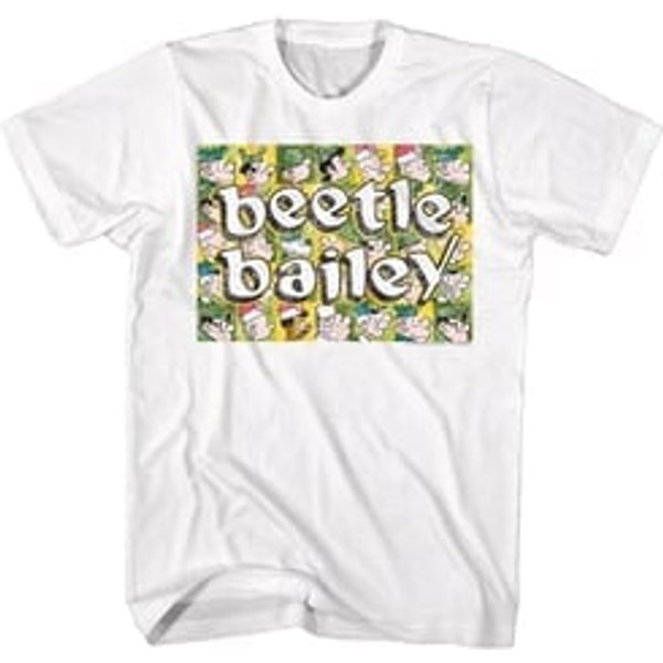 Beetle Bailey Shirt Faces White T-Shirt