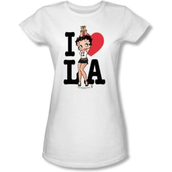 Betty Boop Juniors T-shirt I Heart LA White Tee