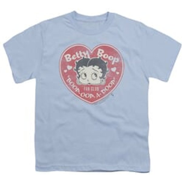 Betty Boop Kids Shirt Fan Club Heart Light Blue T-Shirt