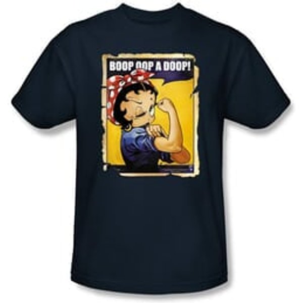 Betty Boop Kids T-shirt Power Youth Navy Blue Tee Shirt