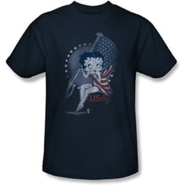 Betty Boop Kids T-shirt Proud Betty Youth Navy Tee Shirt