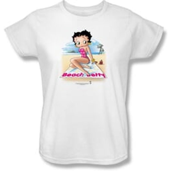 Betty Boop Ladies T-shirt Beach Betty White Tee Shirt
