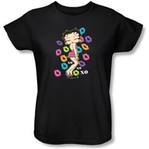 Betty Boop Ladies T-shirt Tripple Xo Black Tee Shirt