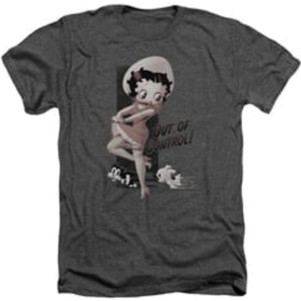 Betty Boop Shirt Out Of Control Heather Charcoal T-Shirt