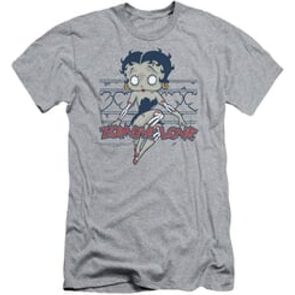 Betty Boop Slim Fit Shirt Zombie Pinup Athletic Heather T-Shirt