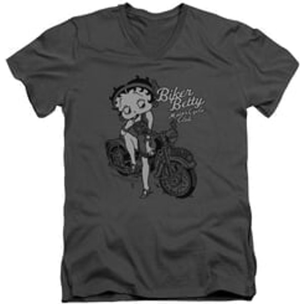 Betty Boop Slim Fit V-Neck Shirt BBMC Charcoal T-Shirt