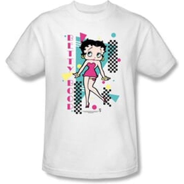 Betty Boop T-shirt Booping 80s Style Adult White Tee Shirt